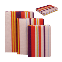 Canvas journal with colour strips pattern
