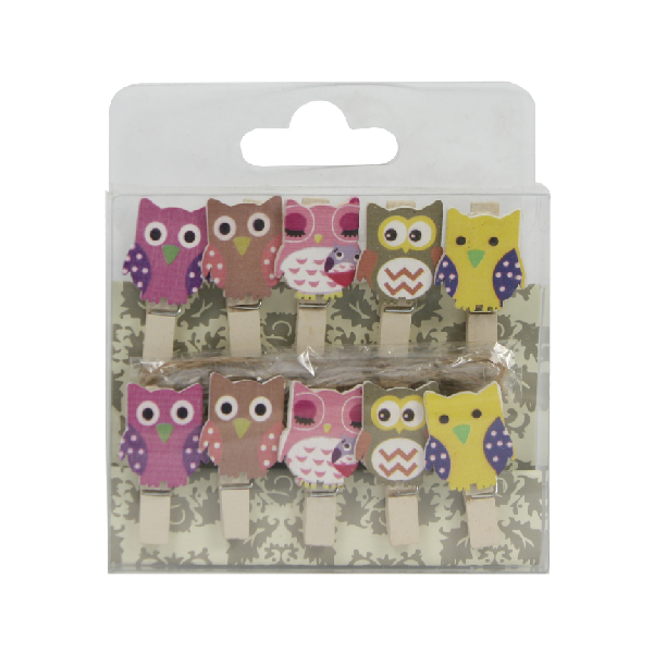 OWL WOODEN PEGS
