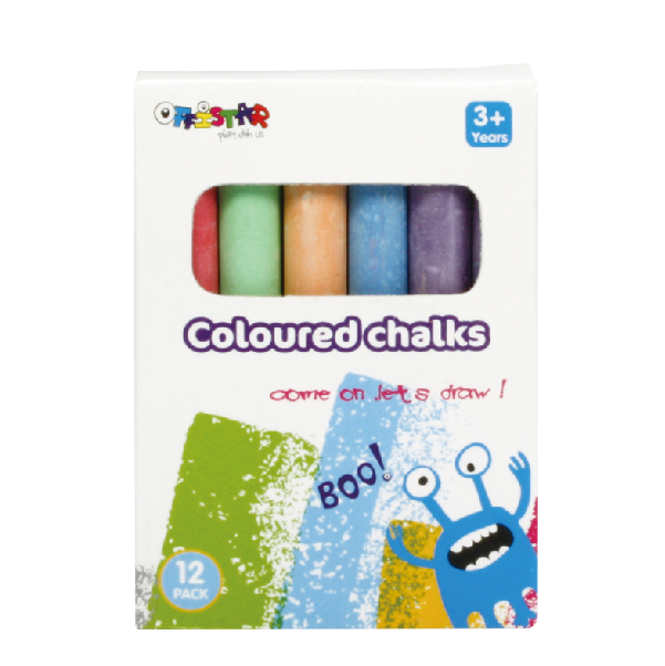 Coloured chalks 12 pack