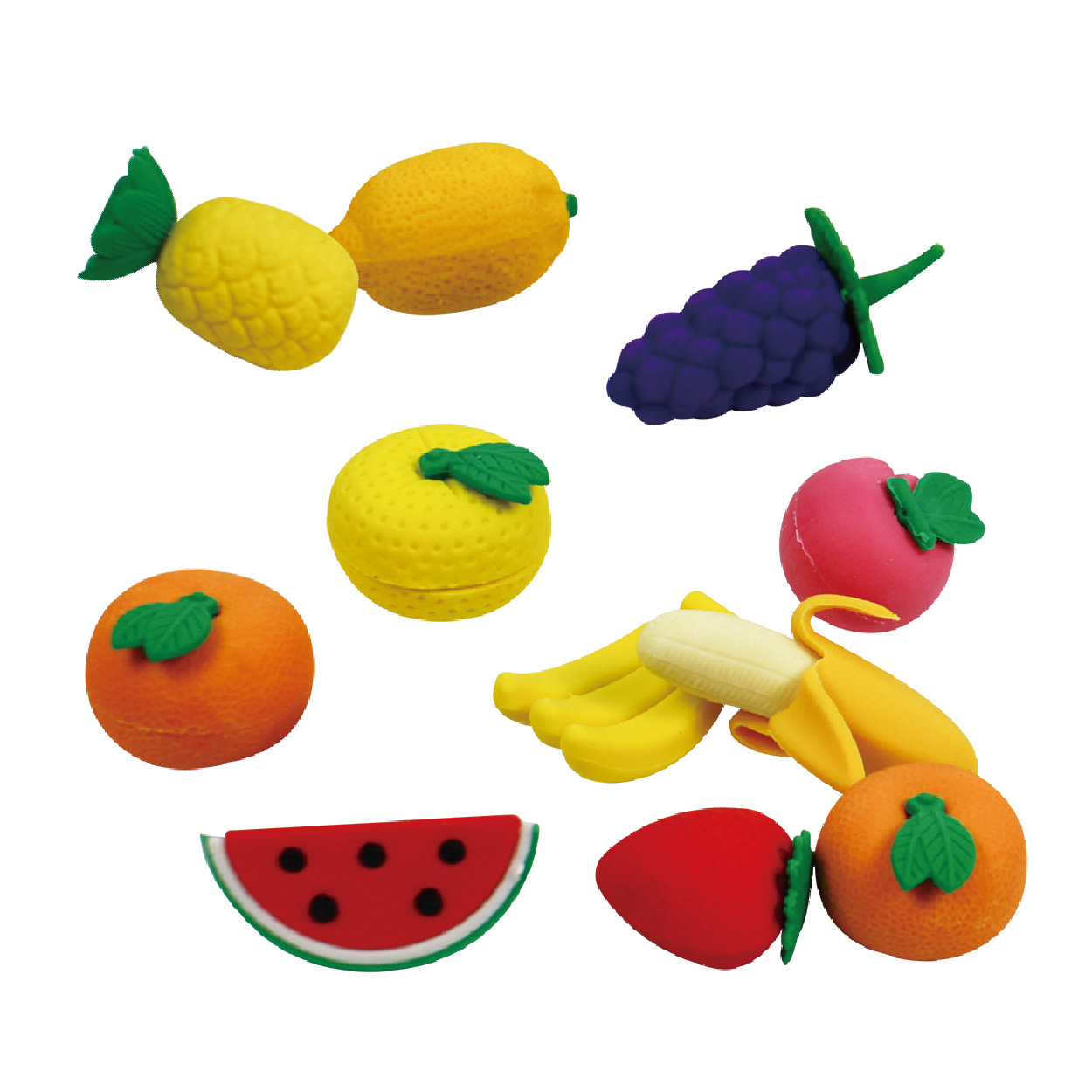 3D fruit accessary erasers