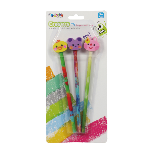 Pencils with eraser toppers