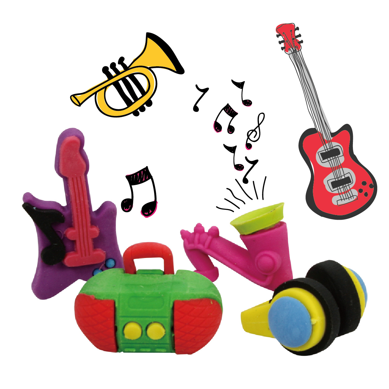 3D music accessary erasers